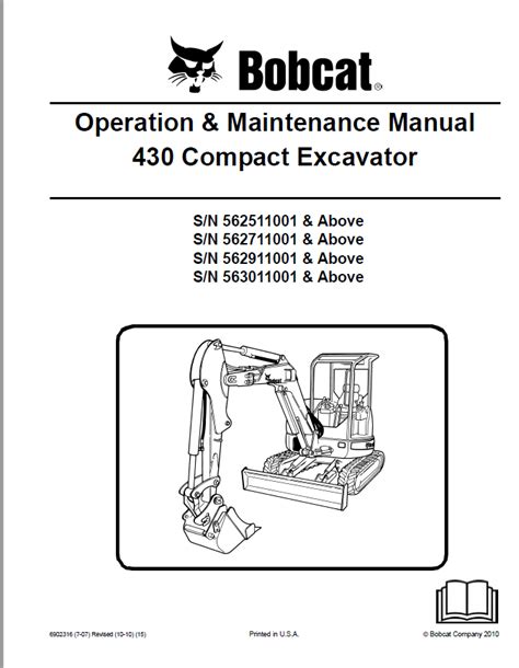 BOBCAT 430 COMPACT EXCAVATOR Service Repair Manual 